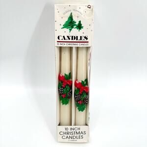 Holiday Moments Vintage Pack of 2 10" Taper Christmas Holiday Candles